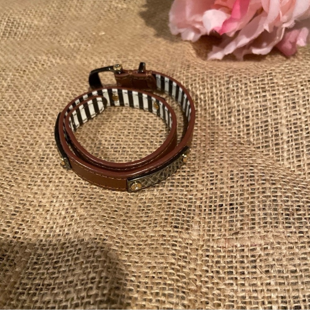 HENRI BENDEL Brown Leather Wrap Bracelet